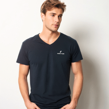 Premium Stretch Cotton V-Neck T-Shirt (97% Cotton, 3% Spandex)