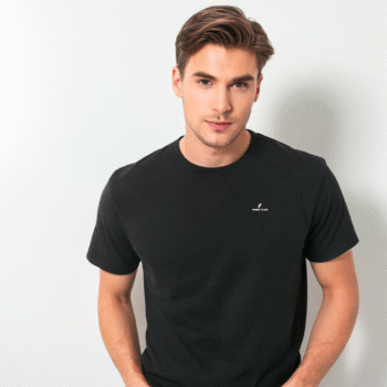 Men’s Premium Stretch Cotton Crew Neck T-Shirt (97% Cotton, 3% Spandex)