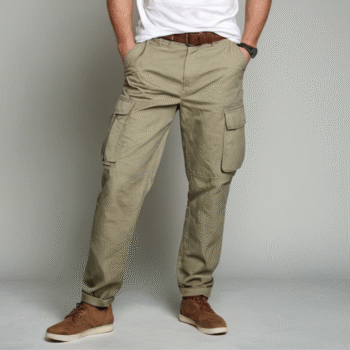 Men's Premium Cotton Twill Cargo Trousers