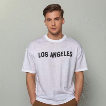 High-End Oversized Cotton Blend Graphic Tee