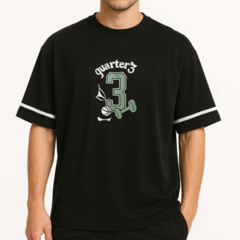 High-End Oversized Cotton Blend Graphic Tee