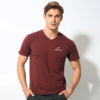 Premium Stretch Cotton V-Neck T-Shirt (97% Cotton, 3% Spandex)